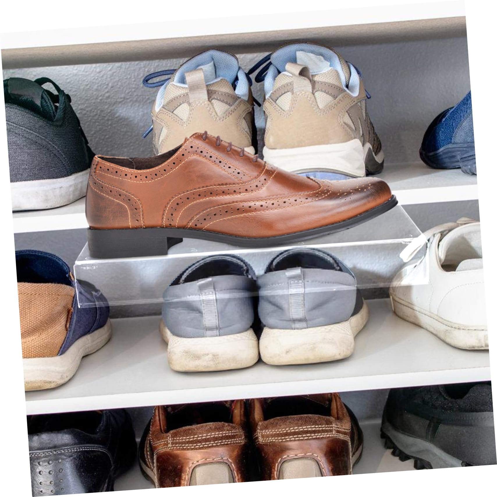 MUSISALY 5sets Wall Shelves Wall Mounted Shoe Rack Display Shelves for Shoes Slat for Retail Store 2pcs*5