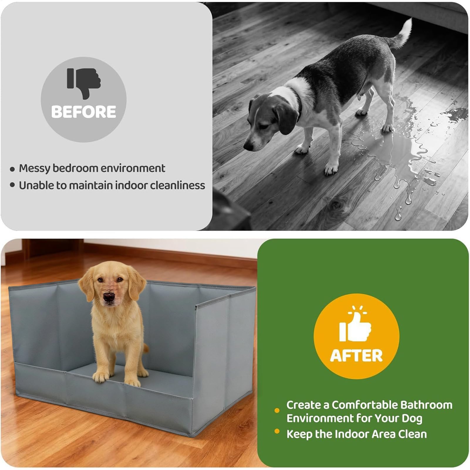 Puppy Toilet Hoge Randen Huisdierbenodigdheid - Binnen Hondenwc Voor Kleine Soorten | Hygiënische Oplossing Schoonmaak Balkon Terras | Praktisch Onderhoud Flat Woonkamer Keuken Hal Wintertuin