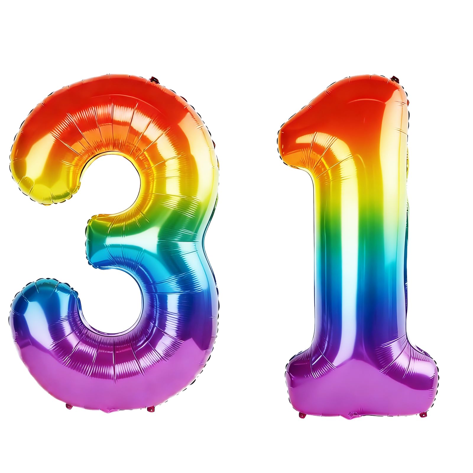 40 Inch Number 31 Balloons for 31st Birthday Party Decorations,0-100 Rainbow Large No.31 Digital Balloons for Women Men and Her Him, Helium Foil Number Balloons for Wedding Anniversary