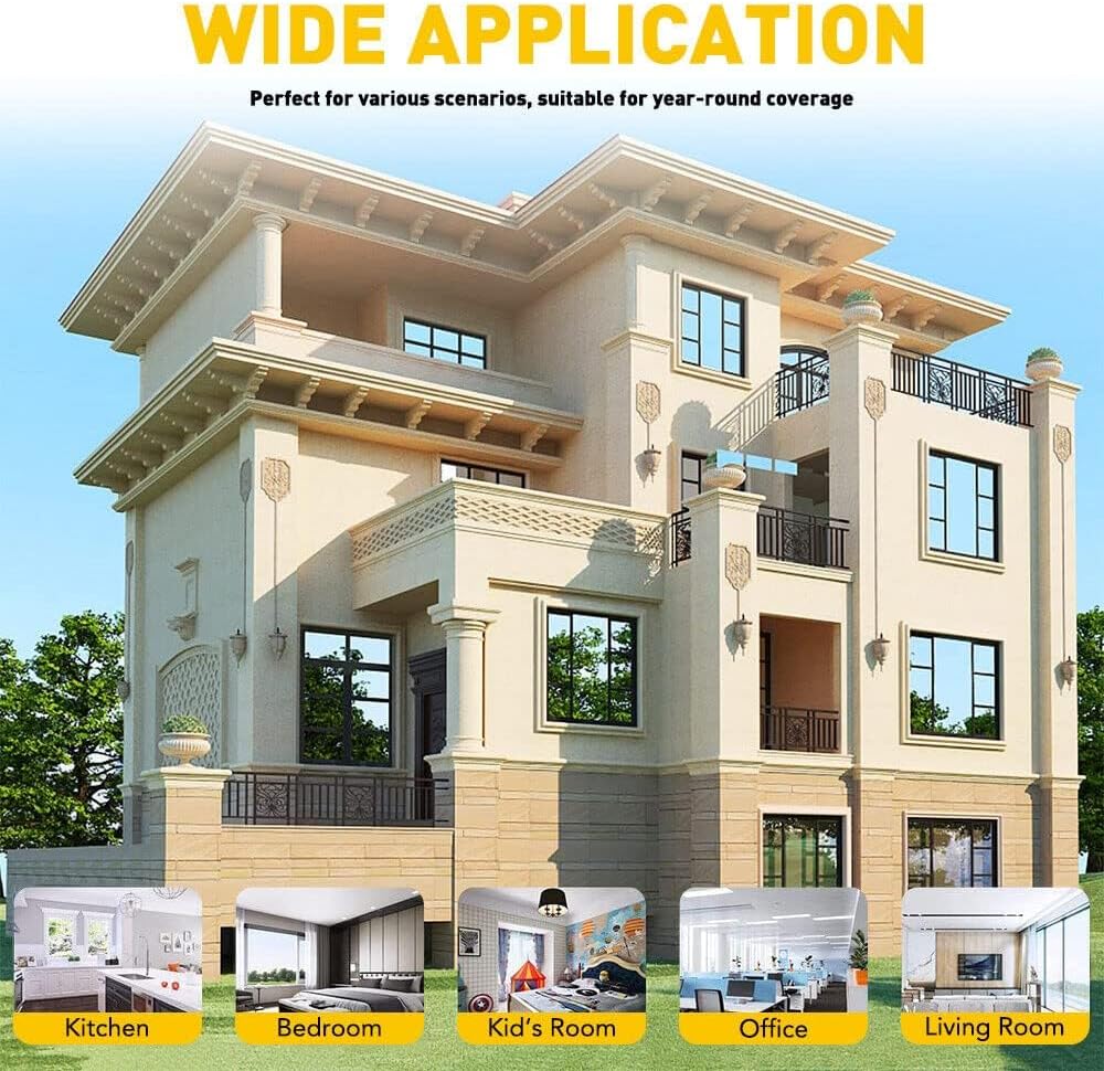 5% VLT Charcoal Color Window Tint Film Nano Ceramic 2 ply 36" X 10ft., Privacy Tint Glass Cling Coverings UV Reflective Sun Blocking Heat Control Non-Adhesive Window Shades Film