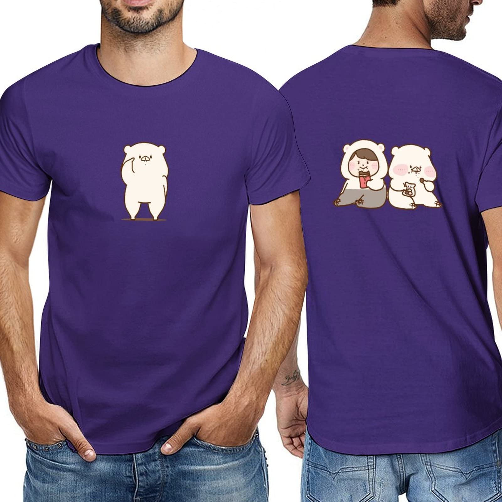 Amazon | ともだちはくま Tシャツ 男性用 半袖 コットン レジャーT