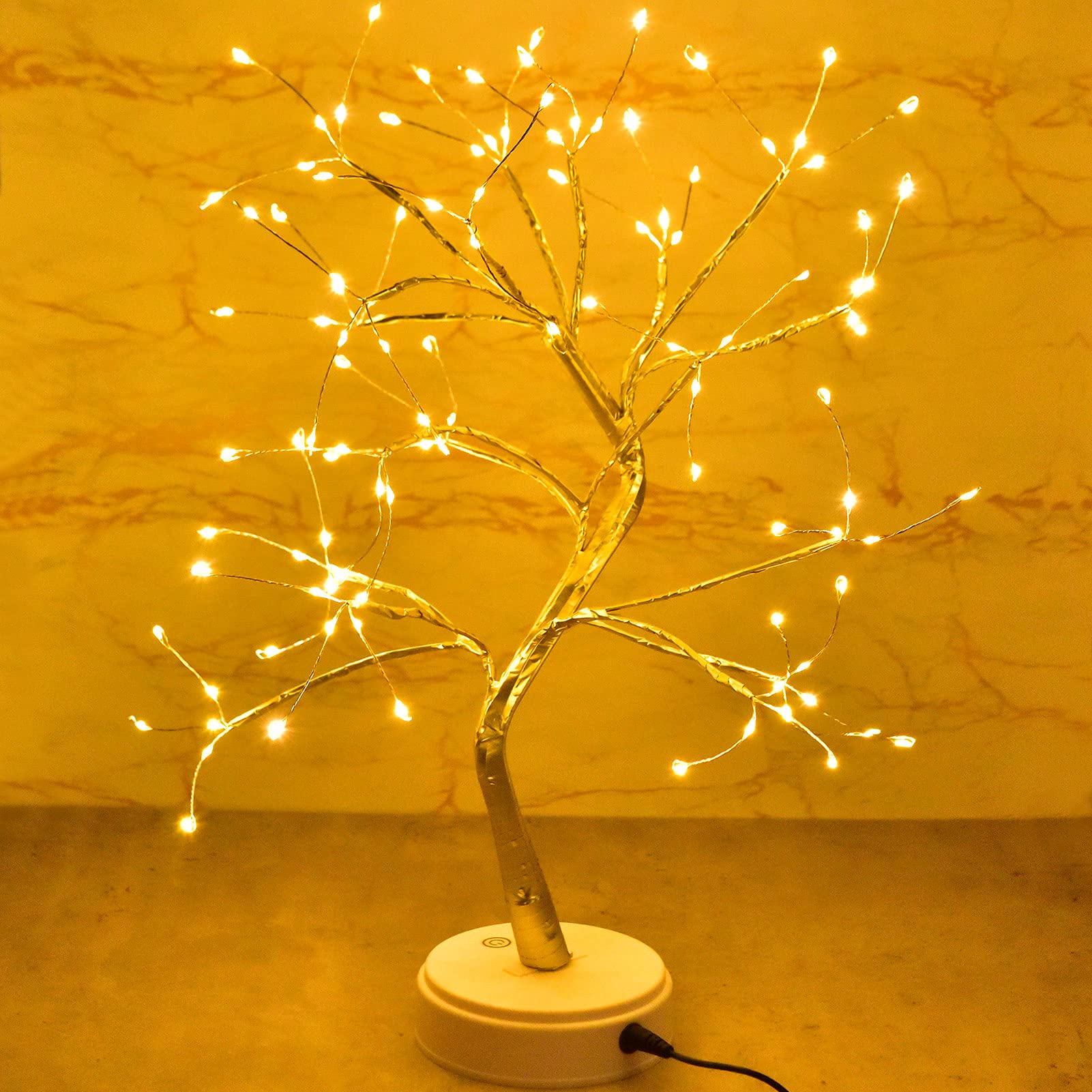 Christmas Tree with Fairy Lights 108-LED, Battery/USB Operated, DIY Artificial Bonsai Light Tree Lamp Decoration for Gift Home Wedding Holiday (108 Led-Naked Lamp-Warm White)