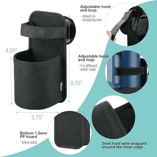 Miniatura 3 de Beautyflier Soporte para tazas de carrito de compras, portador portátil de taza de café, carrito de compras para colgar taza de café, botella de