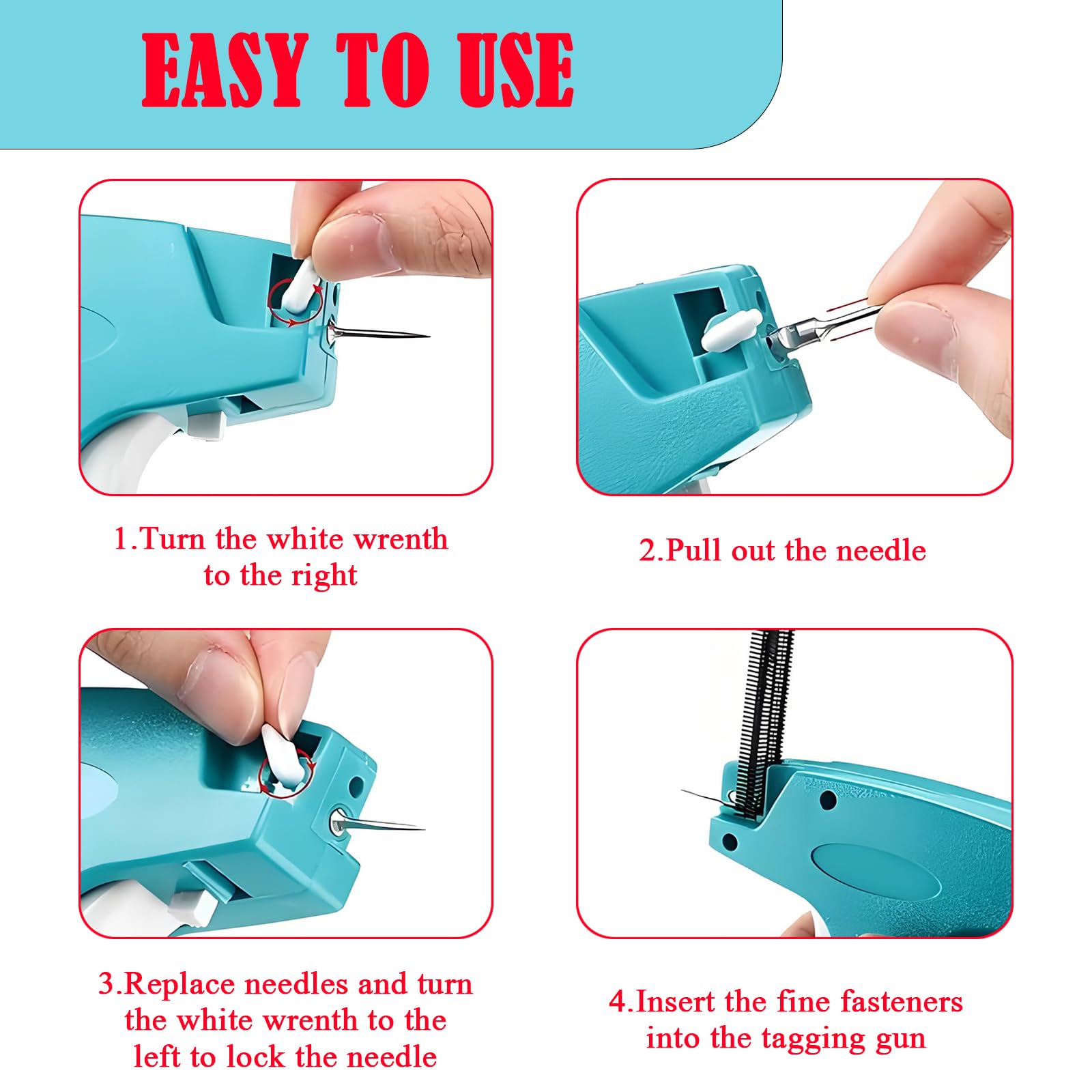 1008 Stück Stitchy Quick Clothing Fixer, Mini Stitch Clothes Storage with 1 Case 6 Needles 500 Black 500 White Fasteners Quick Stitch Sewing Hemming Gun (Purple)