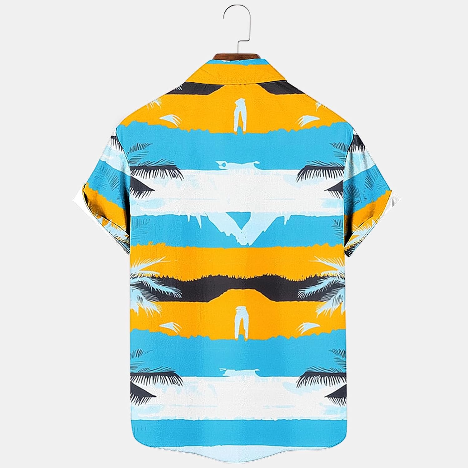 Mens Vintage Hawaiian Shirt Summer Tops Beach Tropical Short Sleeve Holiday Shirts Casual Button Down Blouse