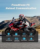 Vista 2 de FreedConn FX - Auriculares Bluetooth para casco de motocicleta, sistemas de comunicación de motocicleta con cancelación de ruido CVC, música