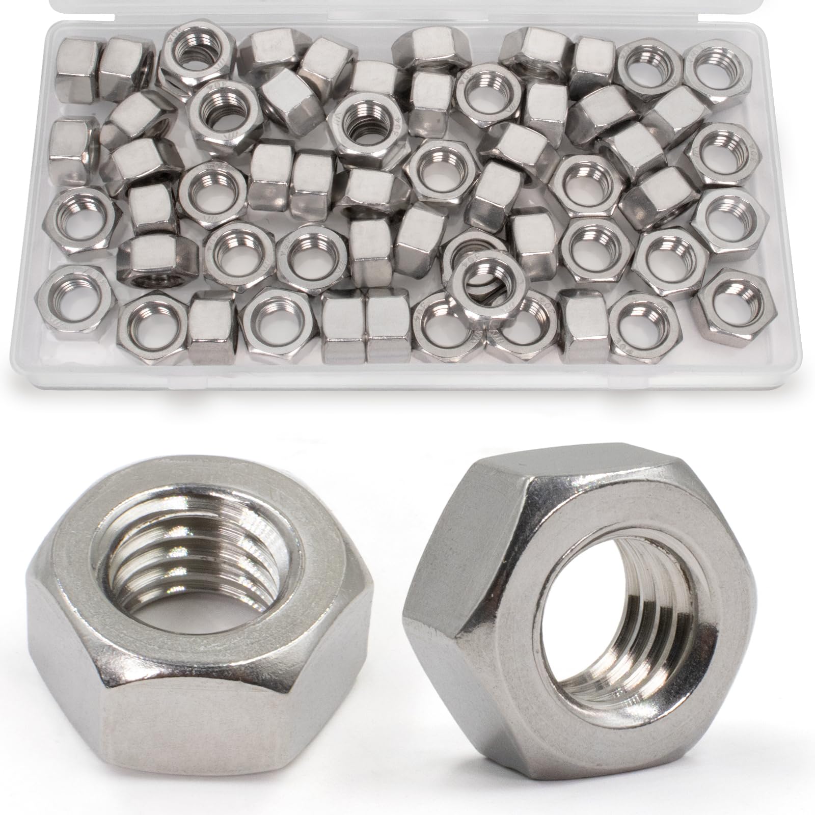 ZQZ 510 Pcs SAE & Metric Hex Nut Assortment Kit;304 Stainless Steel Nut Set — Amazon image 14