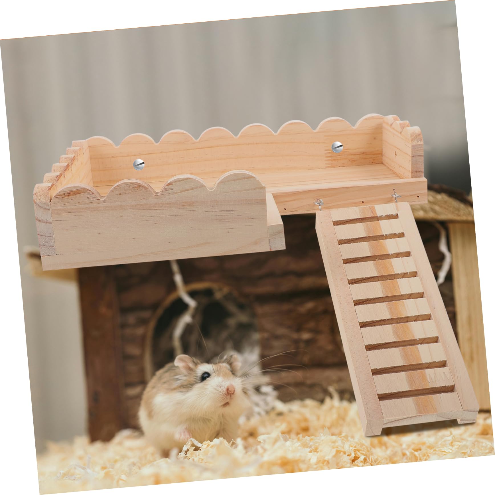 Hamster Holzplattform für Käfig und Spielzeugzubehör, 1 Satz, Khaki