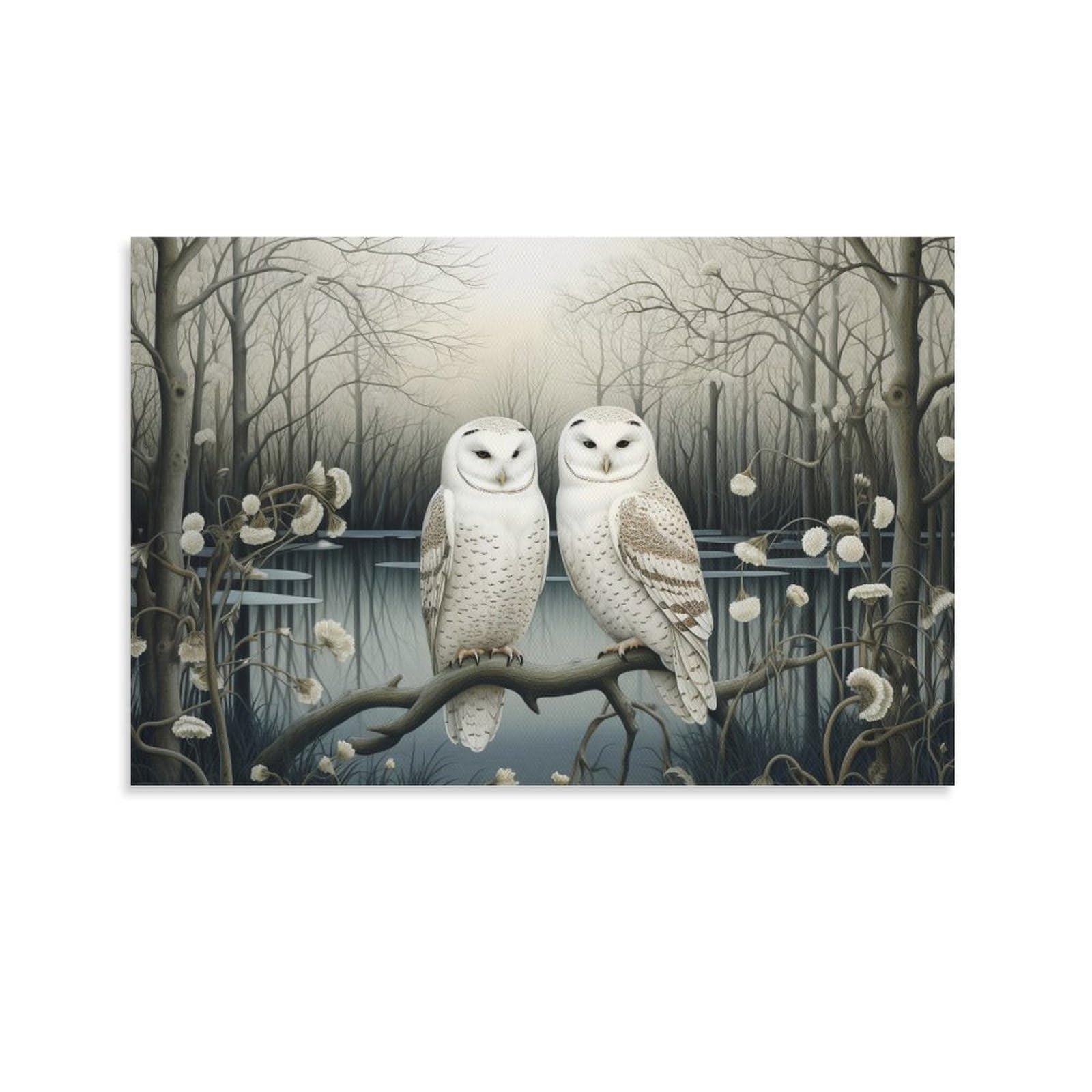 Set Di 6 Poster Con Gufi Su Tela, Stampe Artistiche Con Uccellini Stile Vintage, Quadri Moderni 28x35,6 Cm Per Soggiorno E Camera Da Letto (senza Cornice)
