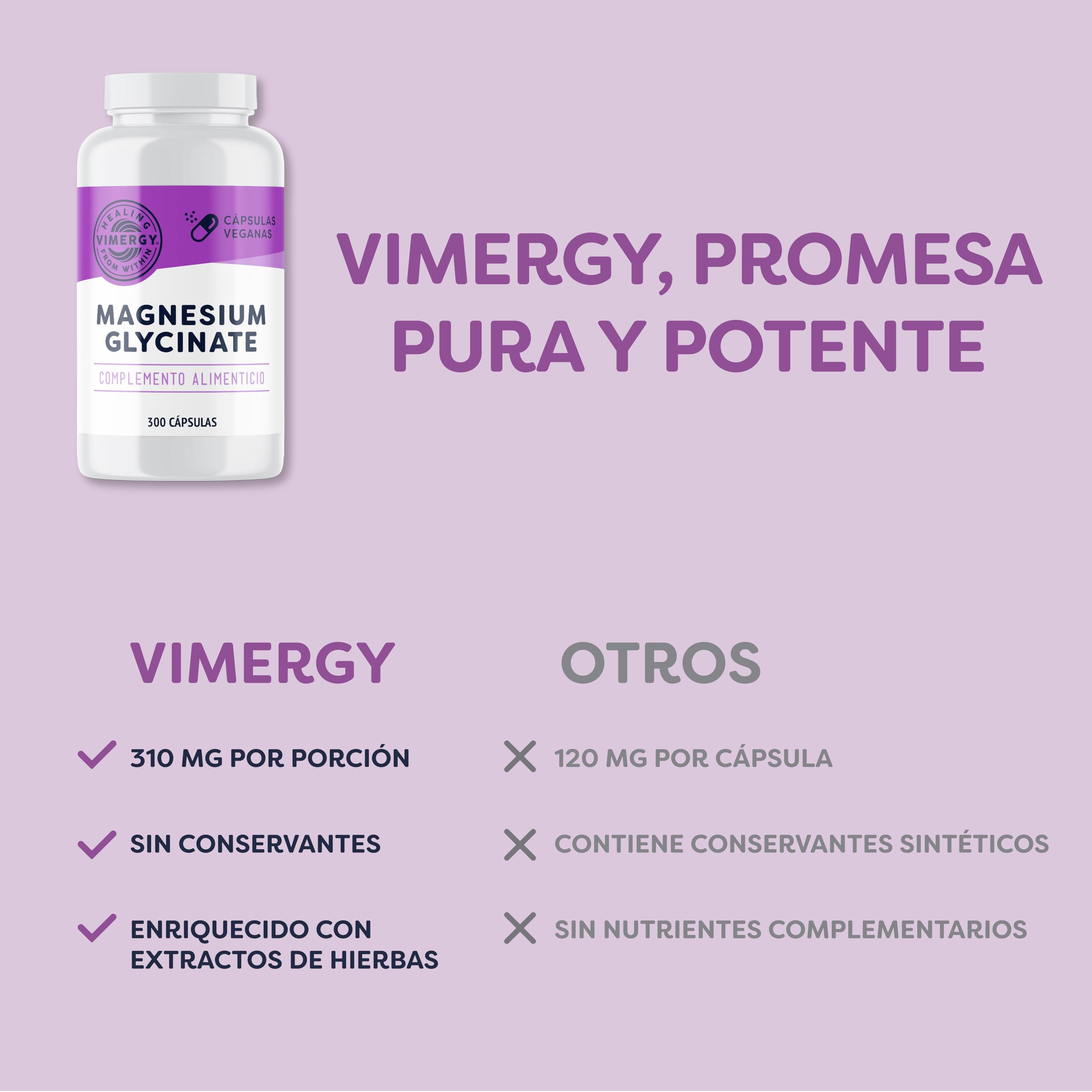 Vimergy Magnesium Glycinate – 150 Dosis – Glicinato de Magnesio – Aumenta la Energía y Reduce la Fatiga – Suplemento de Magnesio con Cúrcuma y Jengibre – Sin Gluten – Sin OMG – Apto para Keto y Paleo