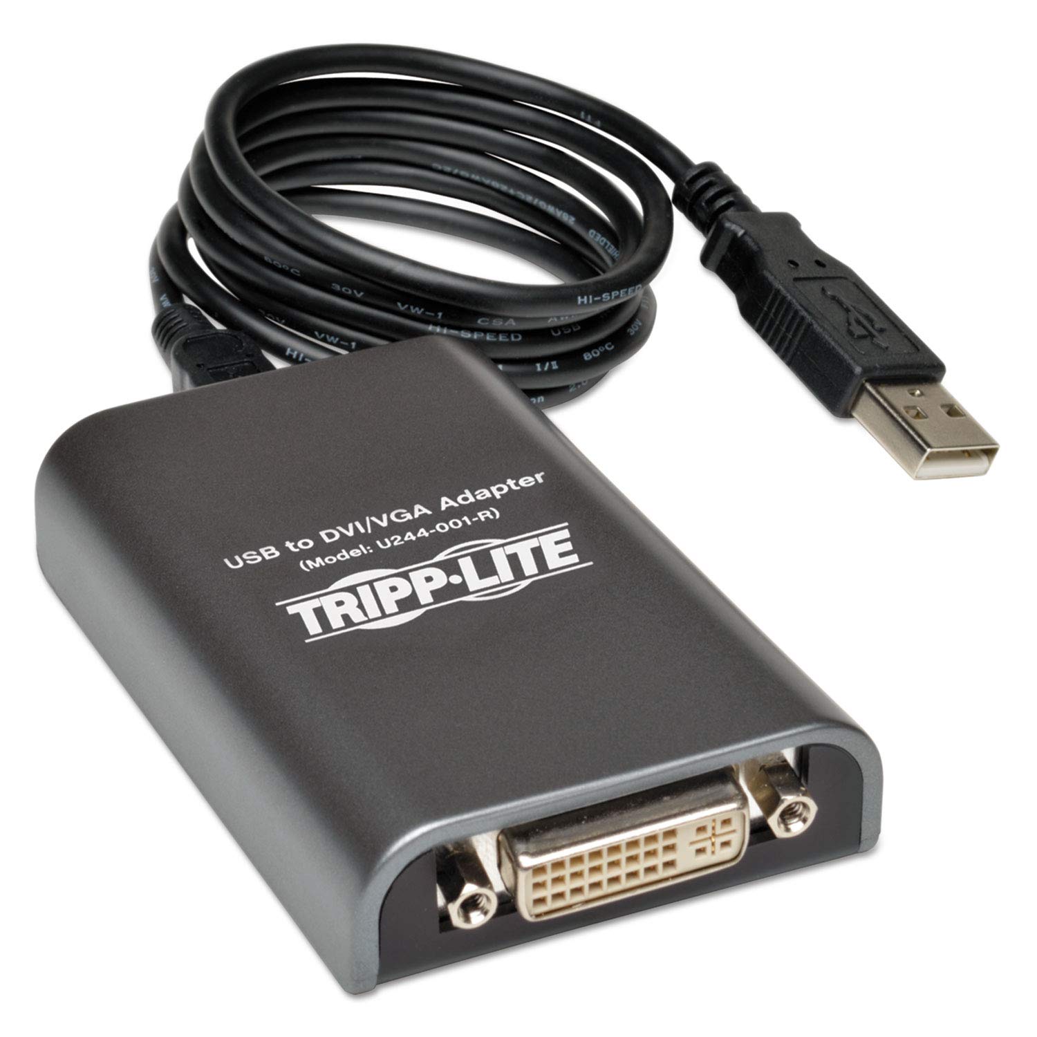 Tripp Lite USB 2.0 vers DVI/VGA Double/Multi-Moniteur Adaptateur vidéo Carte Graphique Externe, 1920 x 1080 (1080p) à 60 Hz (u244–001-r)