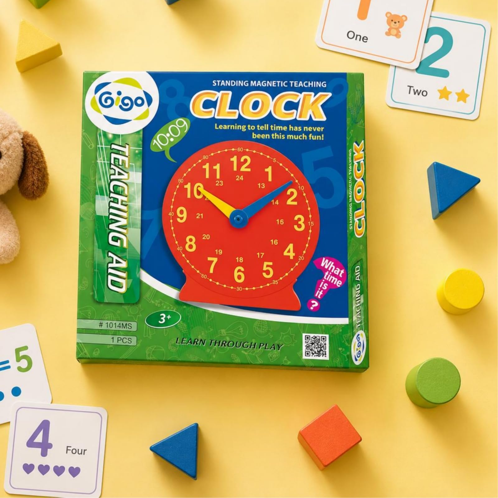 perfeclan Reloj de Aprendizaje para Niños Reloj Educativo Reloj Didáctico Reloj Analógico con Dial de Alto Contraste y Escala de Minutos para Lecciones Guiadas