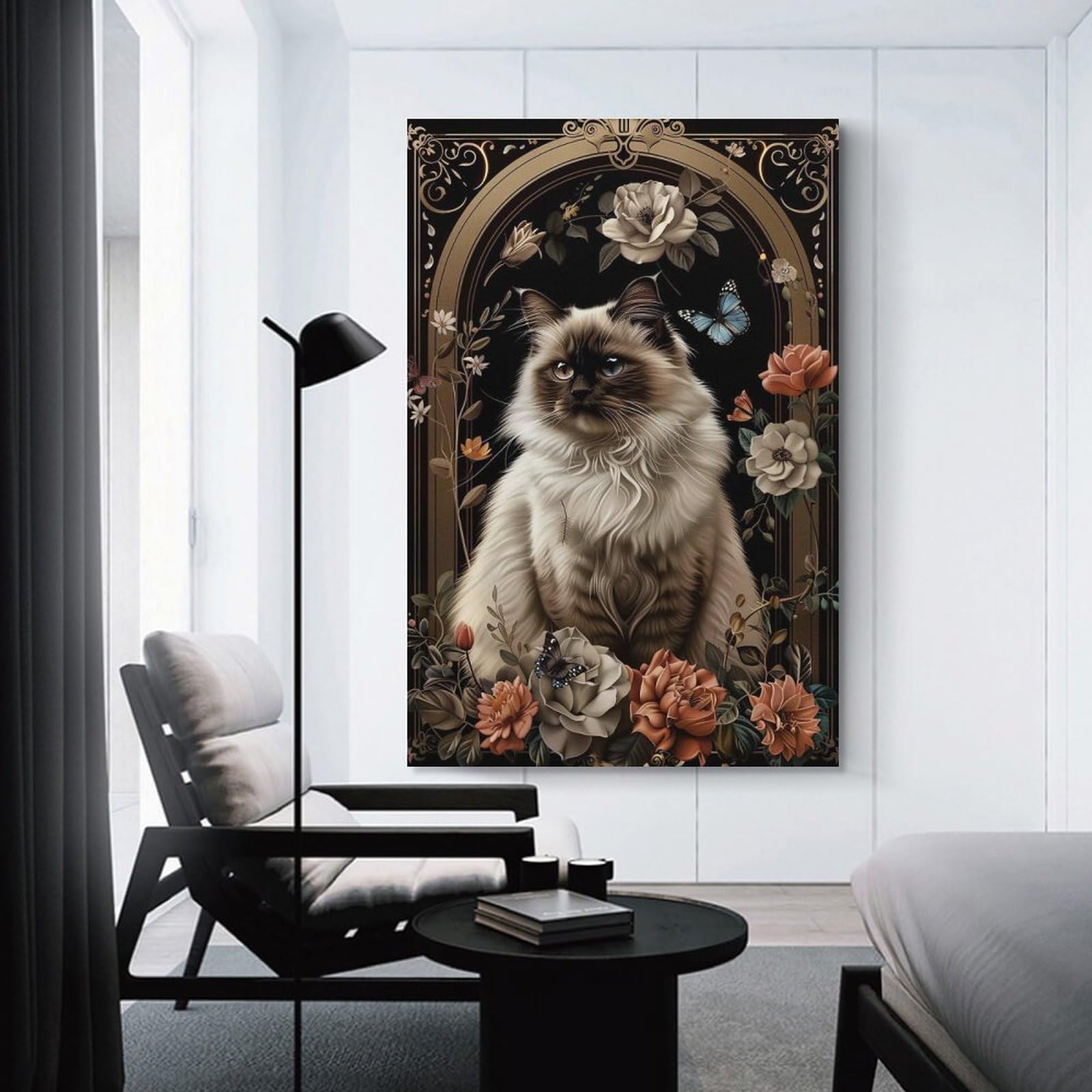 Junmoney Decorative Wall Artwork Birman, 16x24inch(40x60cm), for Lounge, Bedroom Or Personal Spaces, Gift Idea for Housewarming And Birthdays