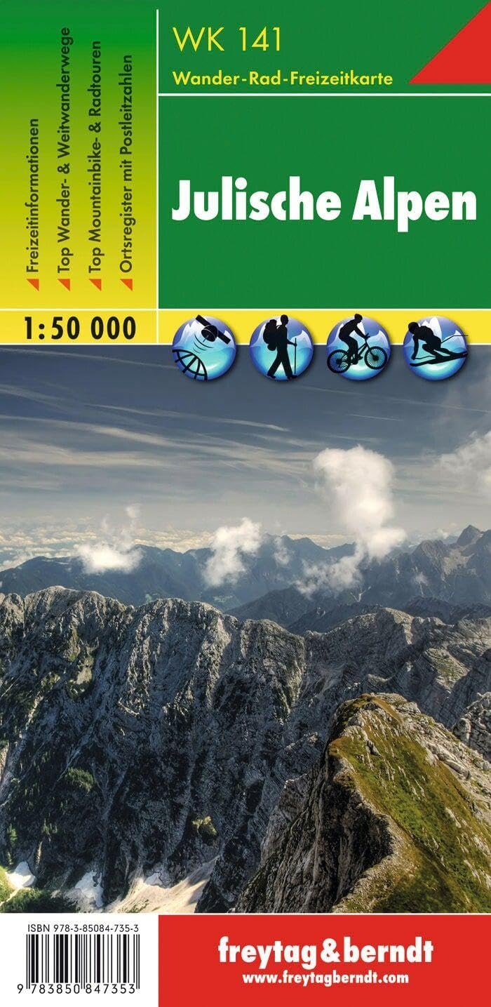 Julische Alpen: Wander-, Rad- und Freizeitkarte: FBW.WK141SL