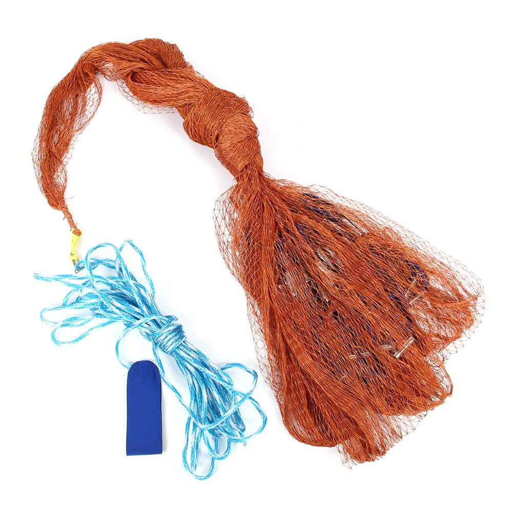 Aramox Red de Pesca Automática con Cable para Neumáticos, Red Fundida de 2,5 X 3,5 M con Colgante de Acero de 2 Kg, Cuerda de Mano Gruesa, de Lanzamiento de Hundimiento Rápido para Pesca con Cebo,