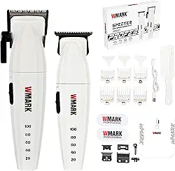 WMARK Conjunto de cortadores de cabelo profissionais para homens, cortadores e aparadores de barbeiro com indicador de capacidade de bateria LED com caixa de presente NG-8632KIT
