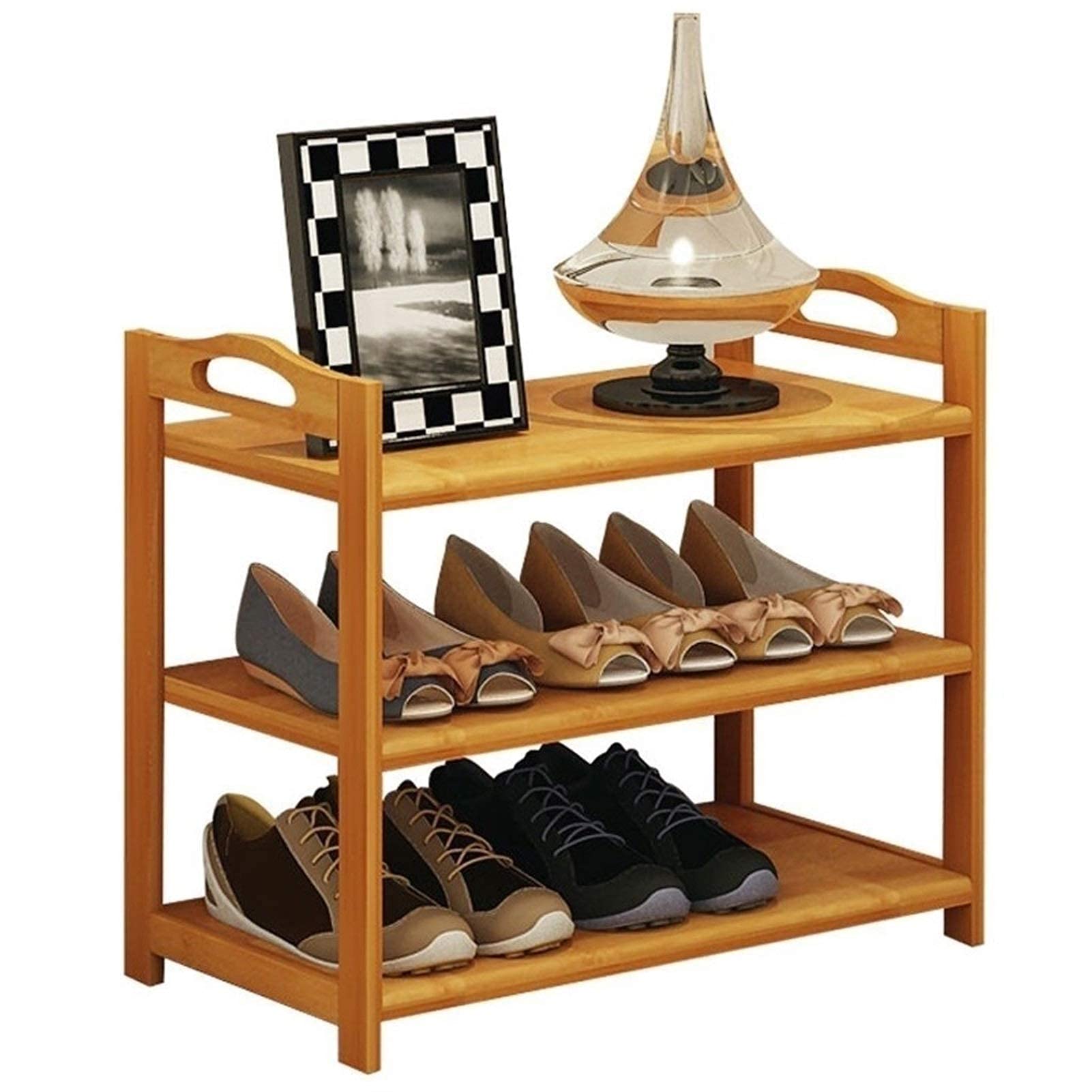 Meuble chaussures couloir étagère bois peu encombrante