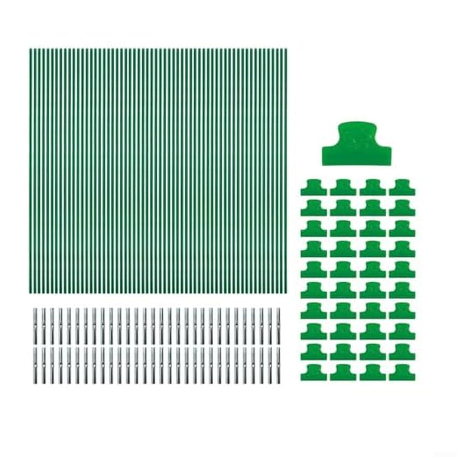 Kit de arcos de jardín de fibra de vidrio verdes con 60 piezas para túneles de invernadero