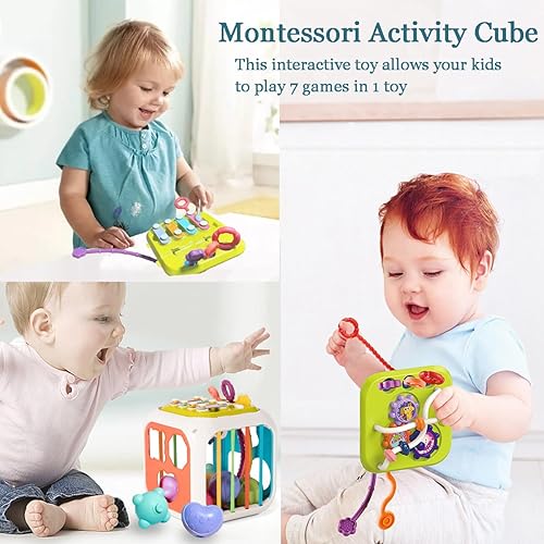 Miniatura 2 de Juguetes para bebés, educación de aprendizaje preescolar, 7 en 1 multifunción juguete de aprendizaje para niños pequeños, clasificador de formas