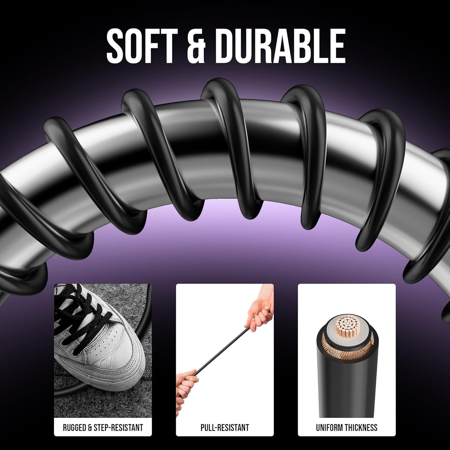 HiFind Bulk Guitar & Instrument Patch Cable 100 FT, Shielded OFC Single-Conductor Unbalanced Unfinished Mono Bass AMP Cord Pickup Hookup Wire for DIY, Pedal Board,Stage Studio, Home Audio-Matte Black