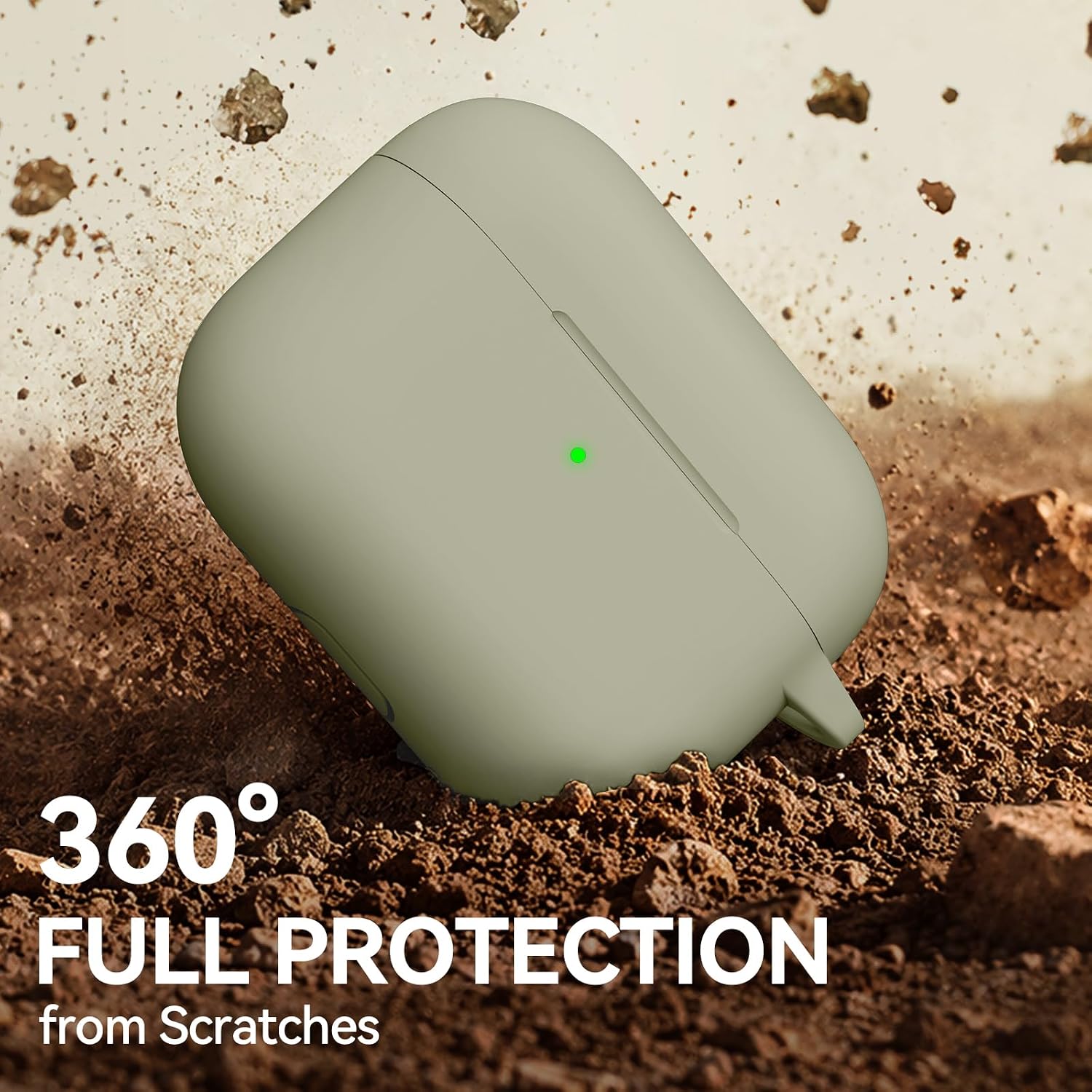 for AirPods Pro 3 Case (2025),Soft Silicone Protective Cover Compatible with Apple AirPods Pro 3rd Generation Case with Cleaning Kit for Women Men,Air pods Pro Accessories with Keychain,Khaki image 5