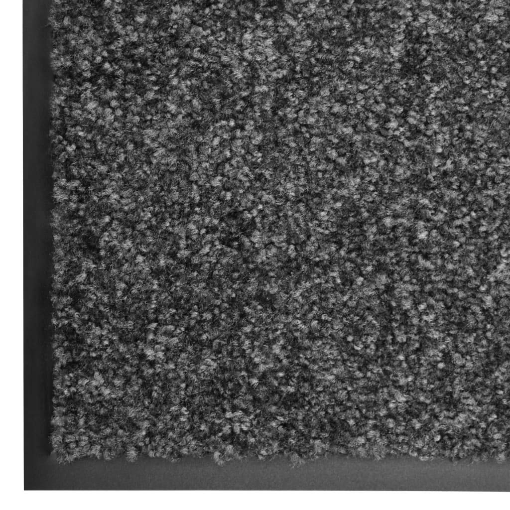 vidaXL Zerbino Lavabile Moquette Tappetino Entrata Esterno Complementi Arredo Tessili Casa Tappeto Stuoino Ingresso Passatoia Antracite 90x120 cm