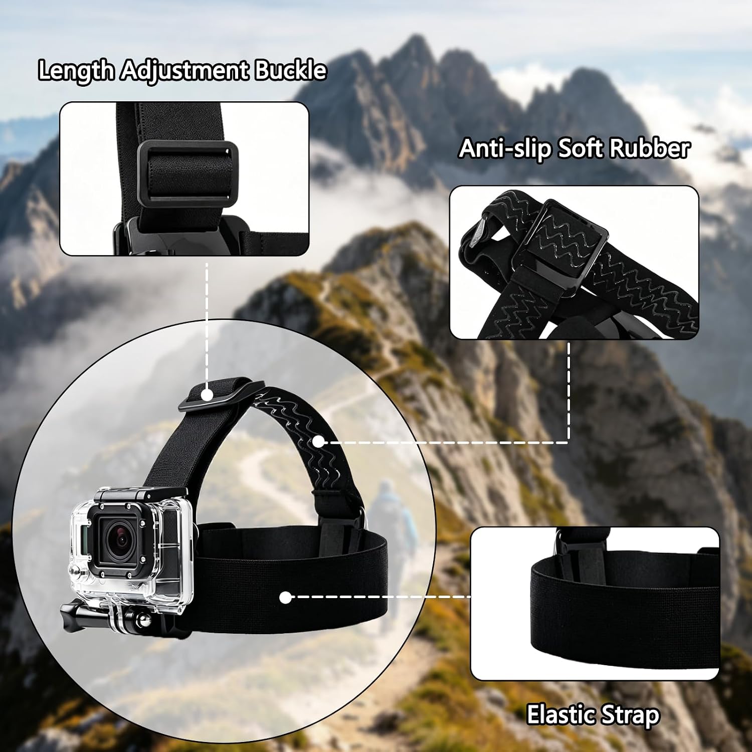 Phone Chest Harness & Head Strap Mount Kit, Hands-Free POV Vlogging Camera Mount Body Holder Compatible with iPhone, GoPro Hero, DJI Osmo, AKASO, ODDV, Hiicam, Apexcam, SJCAM Action Cameras