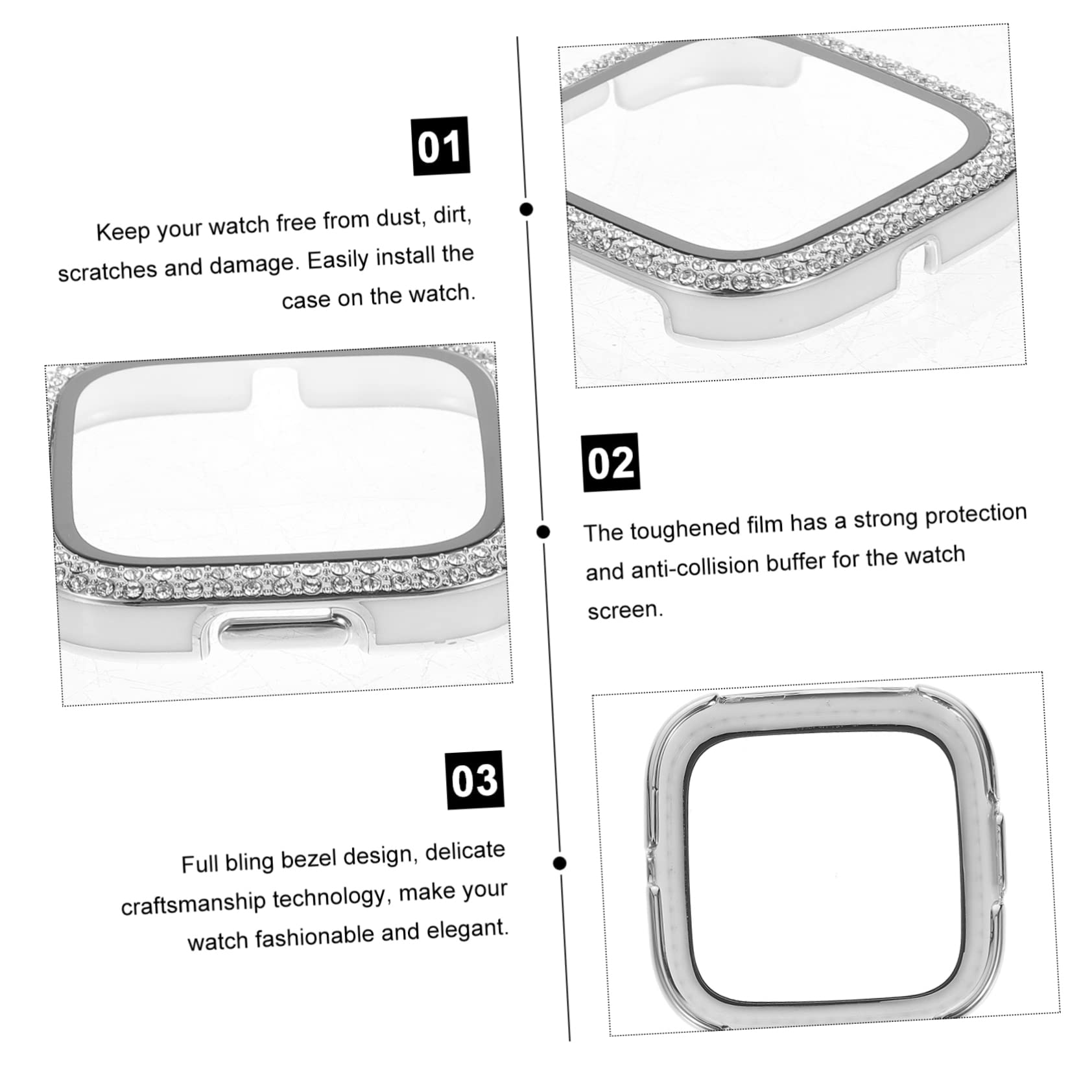 Artibetter 5stücke Fashion Watch Schutzcase Für Hard Pc Rahmen Displayschutz Mit Glänzendem Design Eleganter Schutz Für Kratzer Und Stöße Für Stilvolle Anlässe