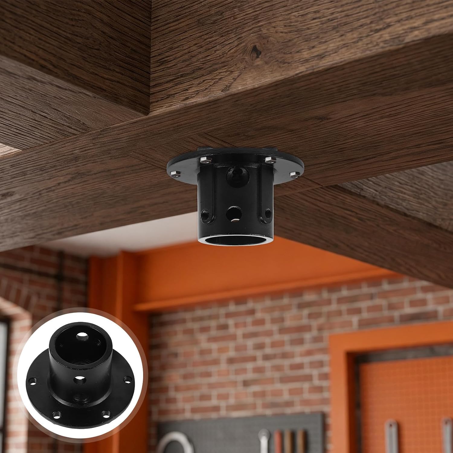 Metal Coupler Mount Ceiling Fan Downrod Flange Base for Heavy Fixtures