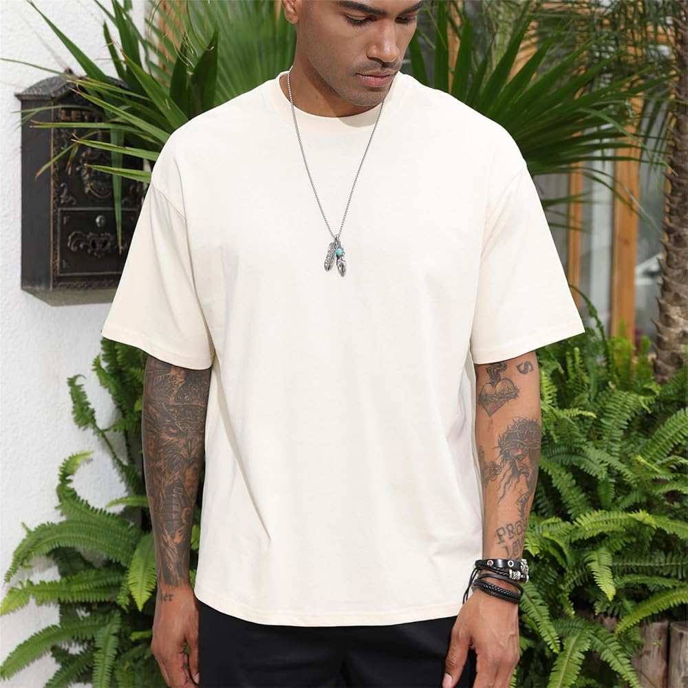 Amazon.com: Opomelo Men's Cotton Oversized T-Shirts Casual Loose