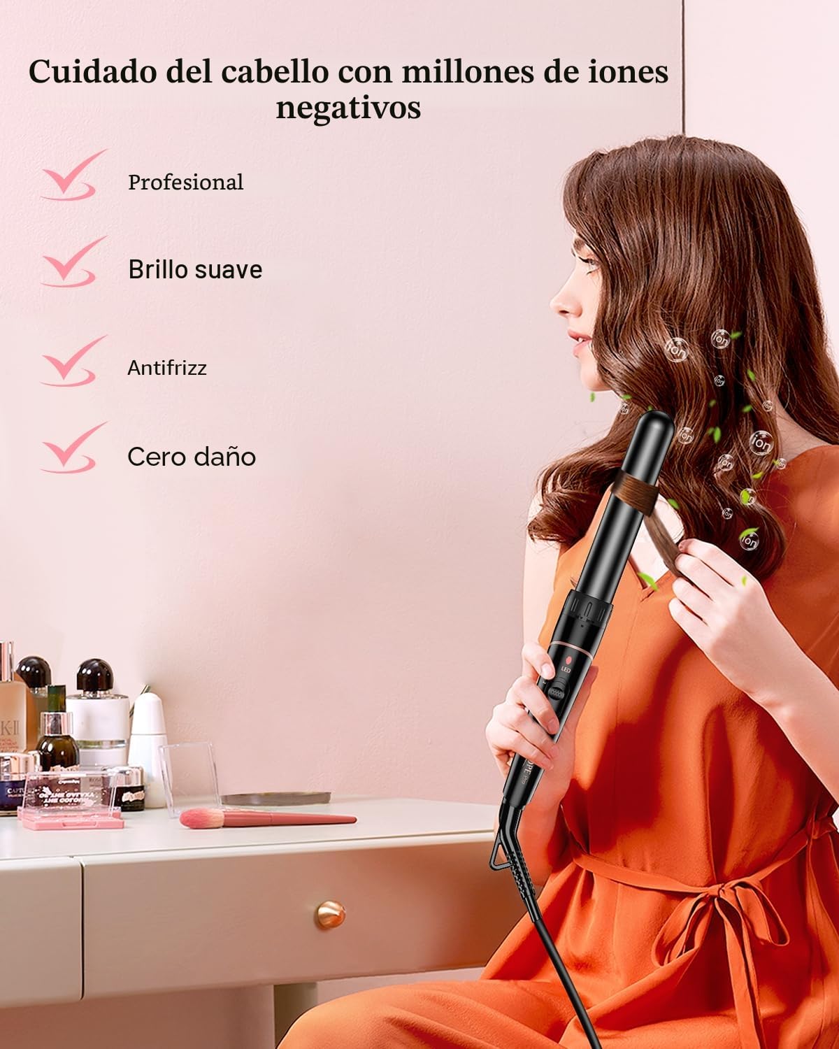 BESTOPE PRO 6 en 1 Rizador de Pelo, Ondas 10-32mm, Calentamiento Rápido 30s, 2 Temperaturas, Apagado Automático 60min