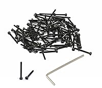 Vista 220 de iexcell Juego de 50 tornillos M4 x 20/25/30/35/40 de acero de aleación de grado 12.9, acabado de óxido negro