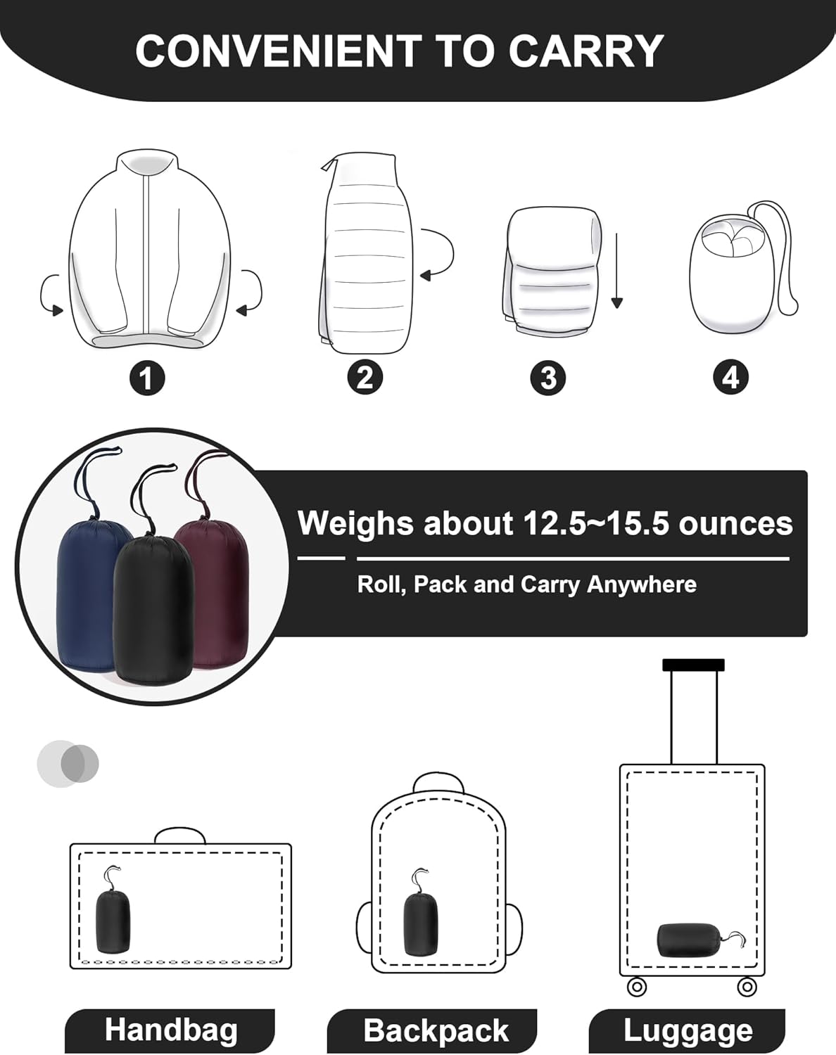 SLOW DOWN Women Lightweight Down Puffer Jacket, Women Hooded Packable Winter Jacket - Image 5