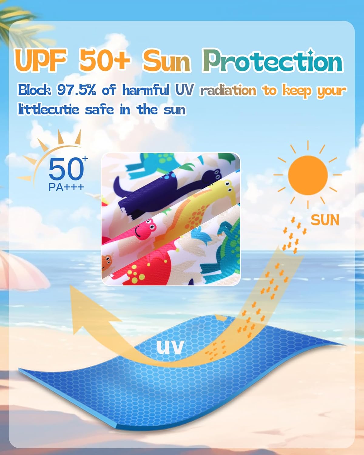 Baby Boy Swimsuit One Piece Long Sleeve Zipper Bathing Suit UPF 50+ Sun Protection Rashguard Swimwear 0-24 Months - Image 4