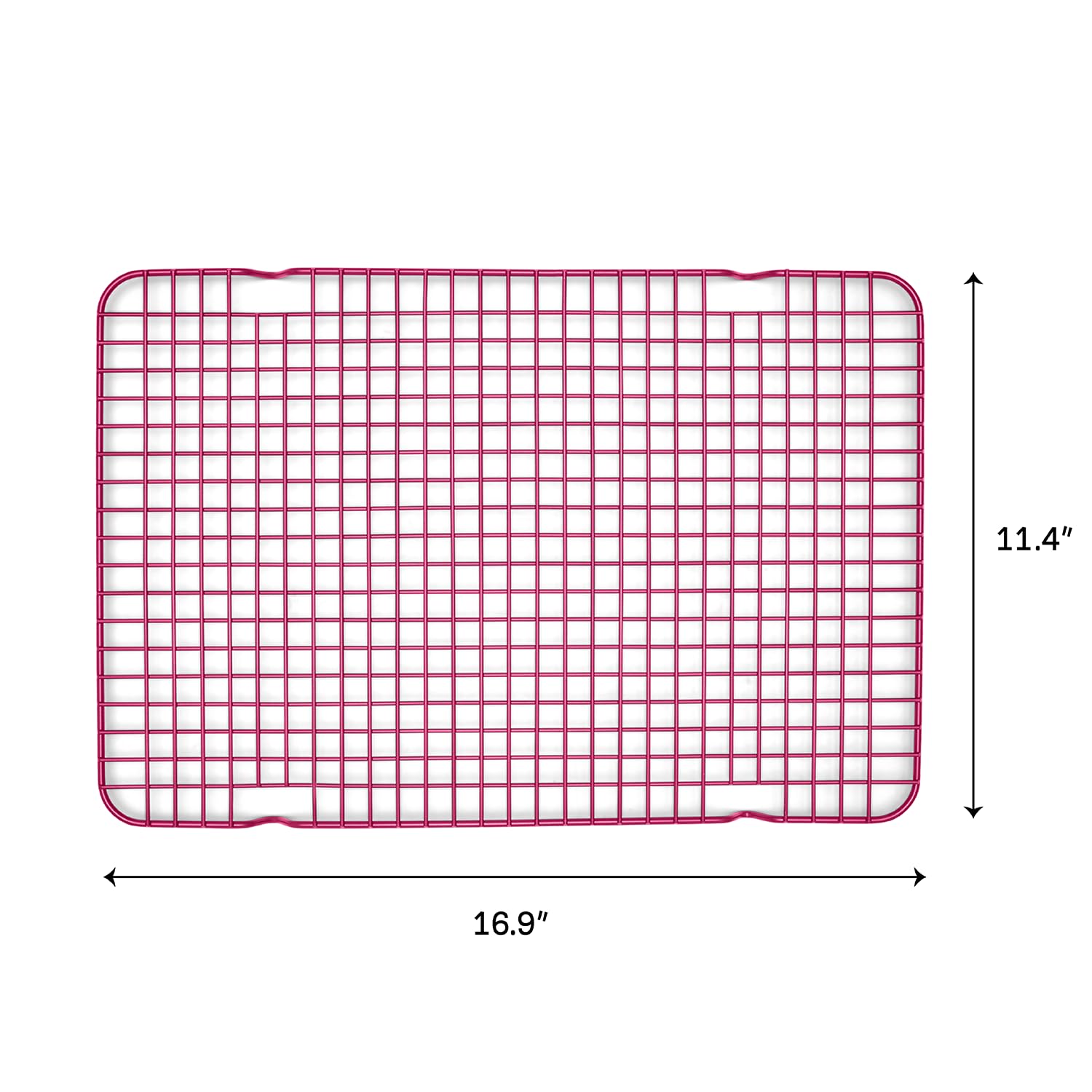 Big Chill - Rejilla de enfriamiento de alambre (frambuesa) – 16.25 x 11.25 pulgadas de acero aluminizado pesado, estante antiadherente para hornear – Apto para horno 450 °F, estante de 6