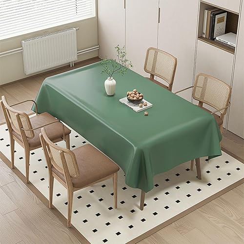 Mantel rectangular de piel sintética color crema, mantel cálido para fiestas, campamento, picnic, cocina y comedor (71 x 55 pulgadas, verde Morandi)