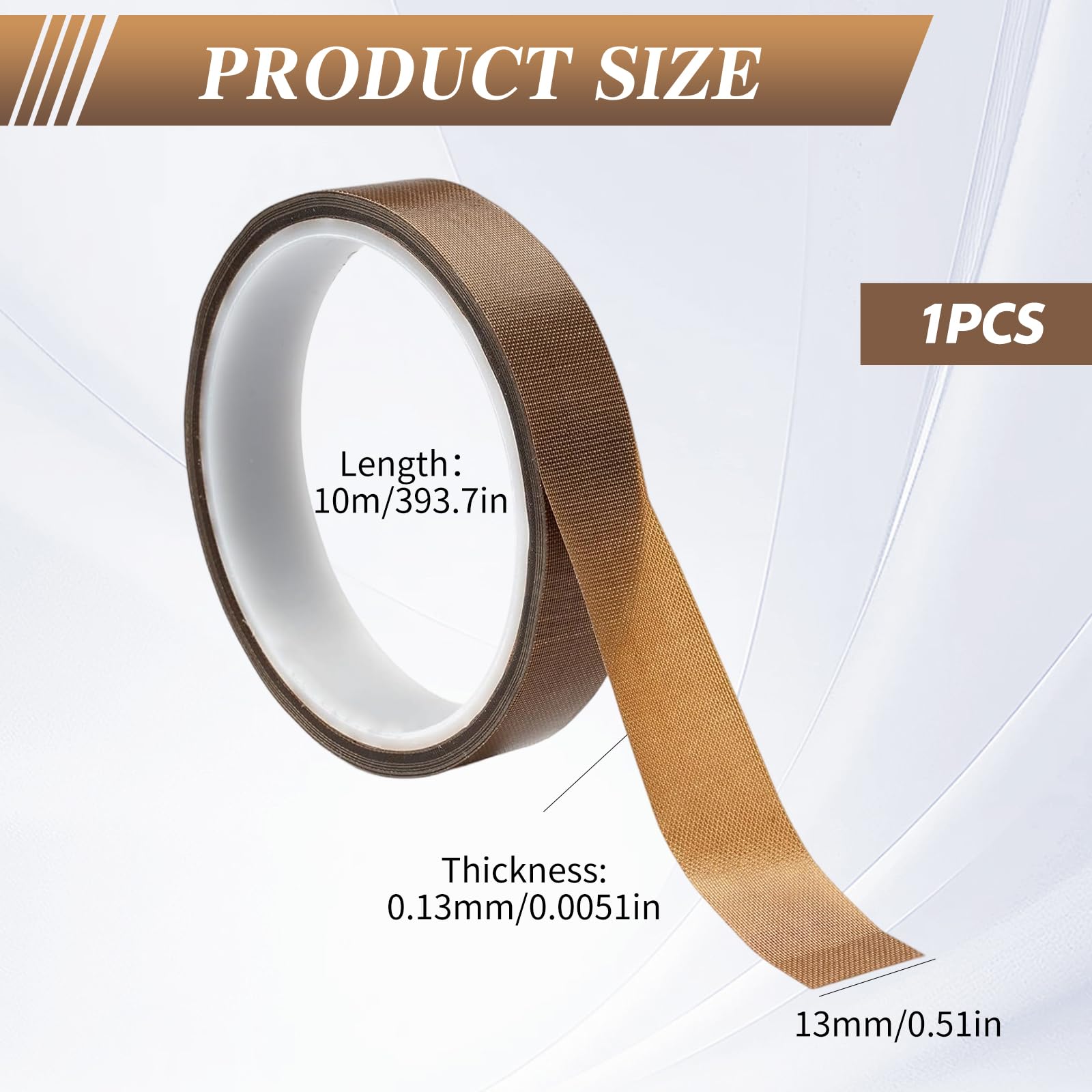 Taśma klejąca o wysokiej temperaturze, 13 mm x 10 m, z powłoką PTFE, powlekana PTFE, taśma z tkaniny szklanej, odporna na wysokie temperatury, teflonowa, odporna na wysokie temperatury, do zgrzewarki