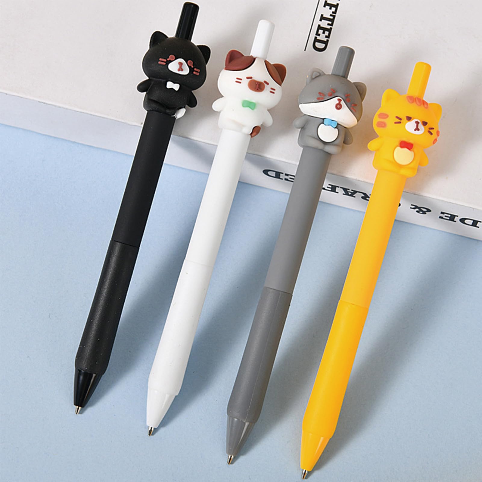 Lot de 4 porte-mines mignons en forme de chat de 0,5 mm pour femmes, filles, hommes, garçons, fournitures scolaires (chat)
