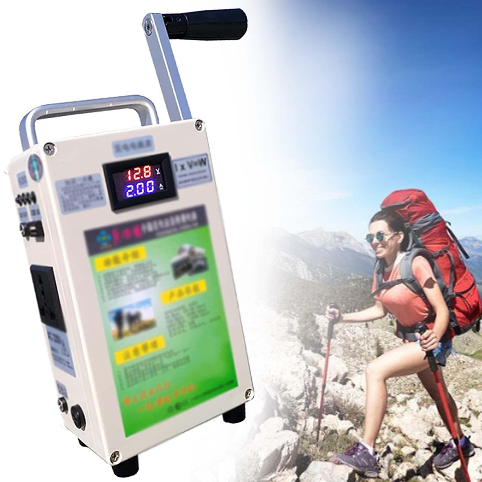 Multifuncional Generador Eléctrico de Emergencia 500w,Generador Manivela,Ideal para Uso en jardín,Exterior y hogar