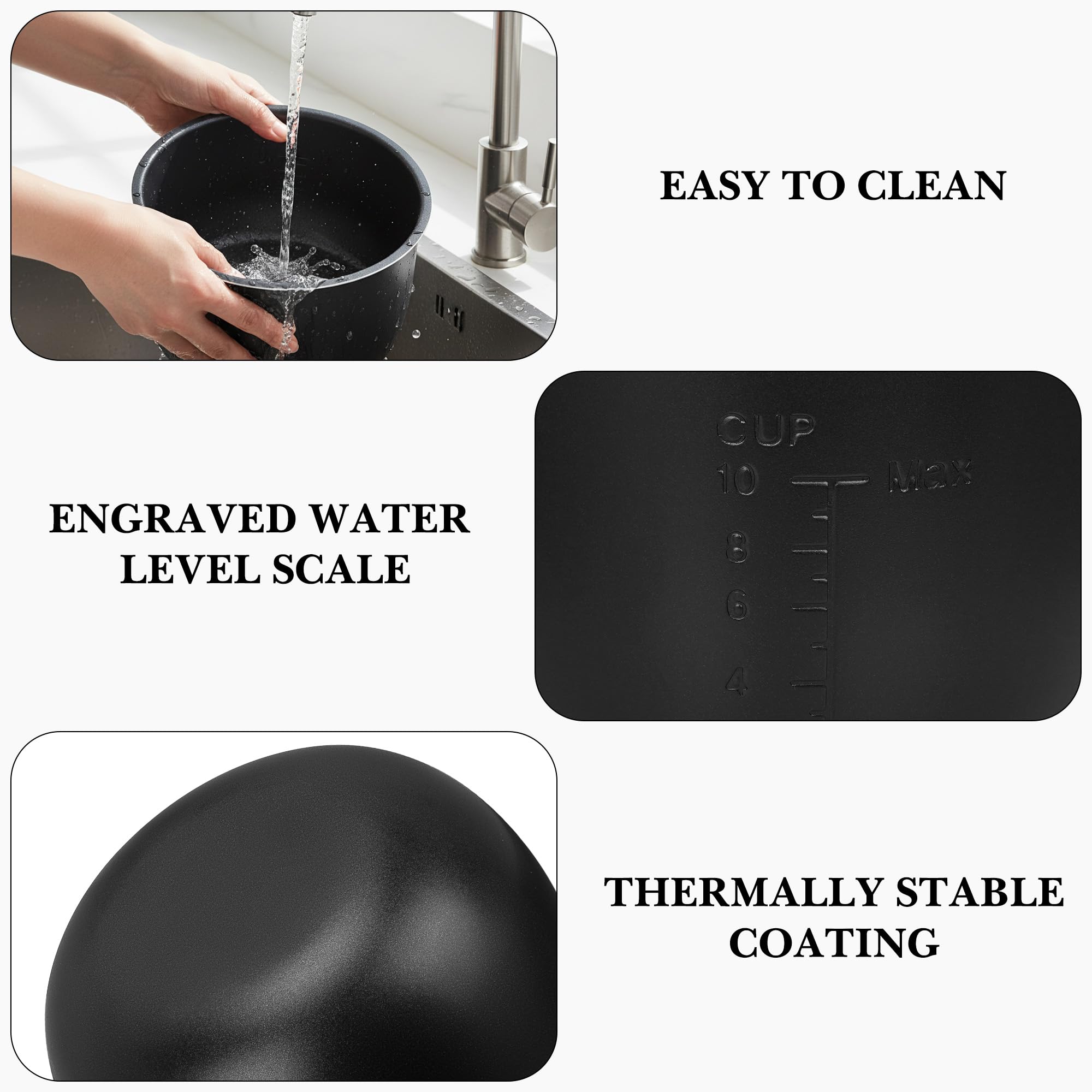 Ciotola interna in lega di alluminio per cuociriso Linkidea, compatibile con Instant Pot Duo 7 in 1, lavabile in lavastoviglie, ciotola di ricambio