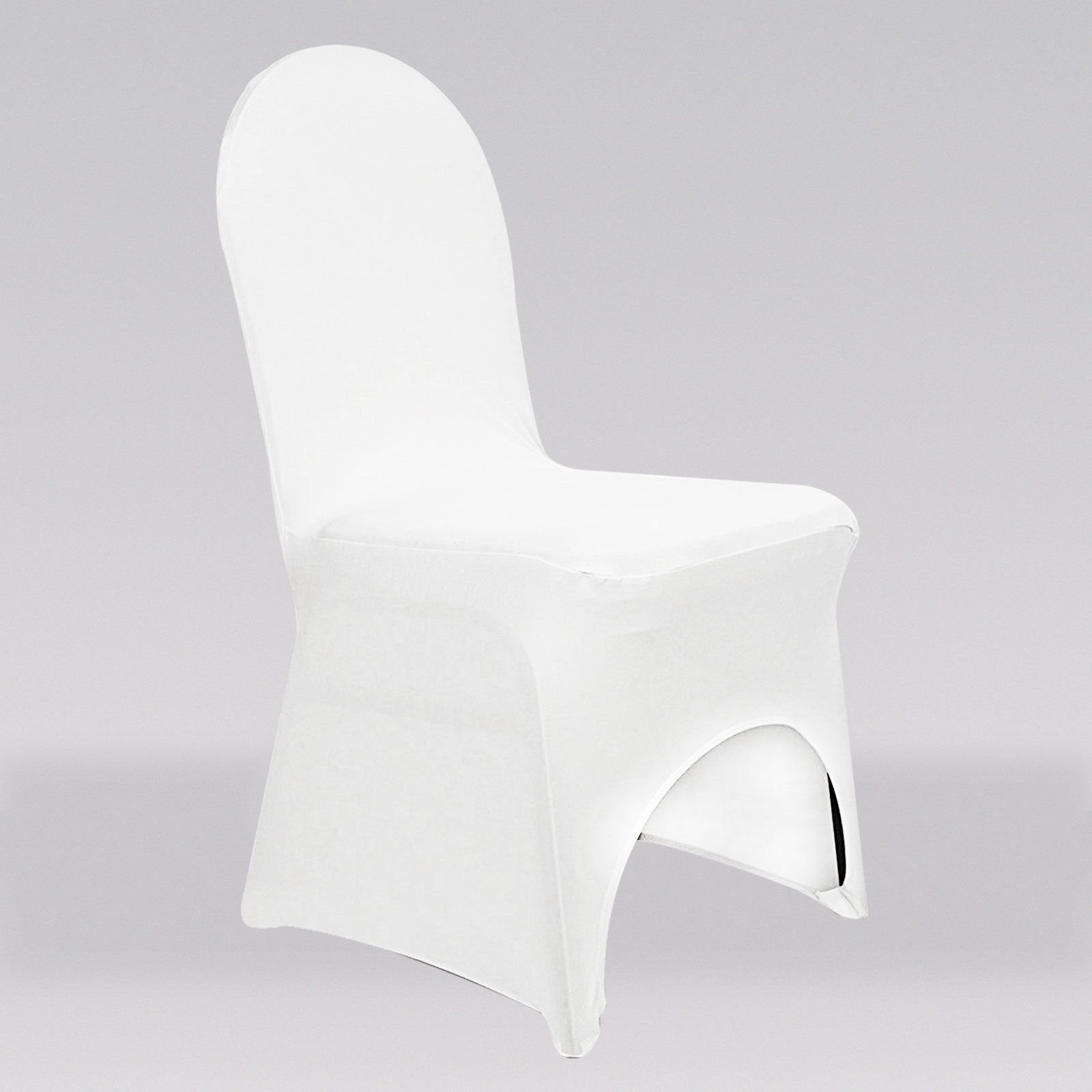 Trimming Shop 20pcs White Wedding Chair Covers Stretch Slipcovers