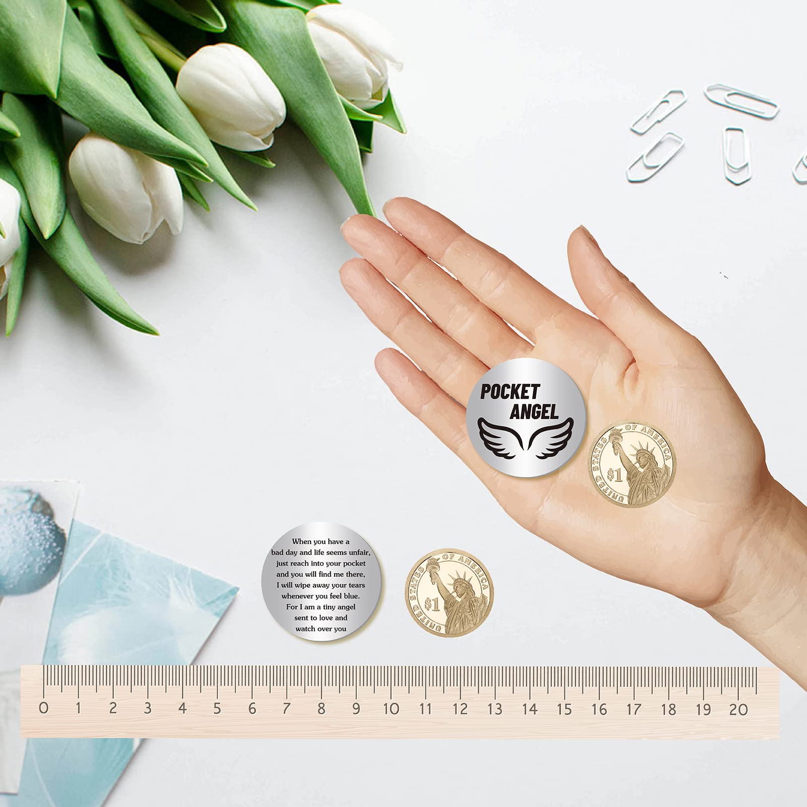 CREATCABIN Regalo Inspirador De Bolsillo Para Relaciones De Larga Distancia, Moneda De Doble Cara, Regalos Inspiradores Para Amigos, Mujeres, Hombres