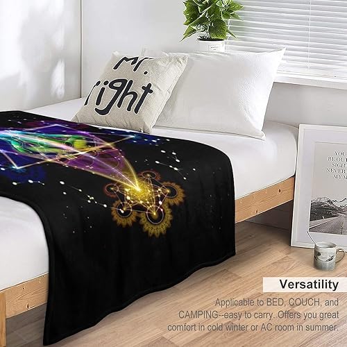 Miniatura 5 de Manta  Manta de franela suave con símbolo de geometría sagrada Merkaba Star para cama y sofá (40 x 50 pulgadas)