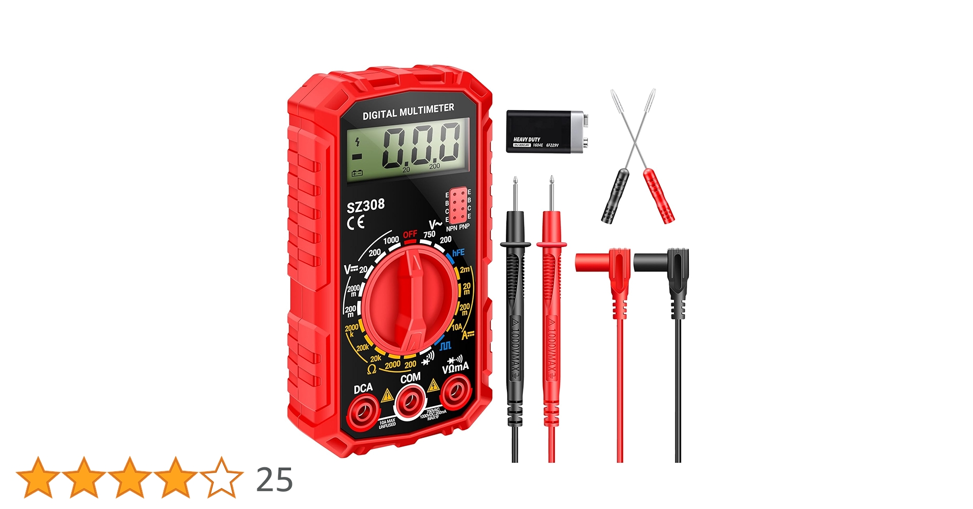 Amazon | ANENG SZ308 テスター、デジタル 小型 マルチメーター