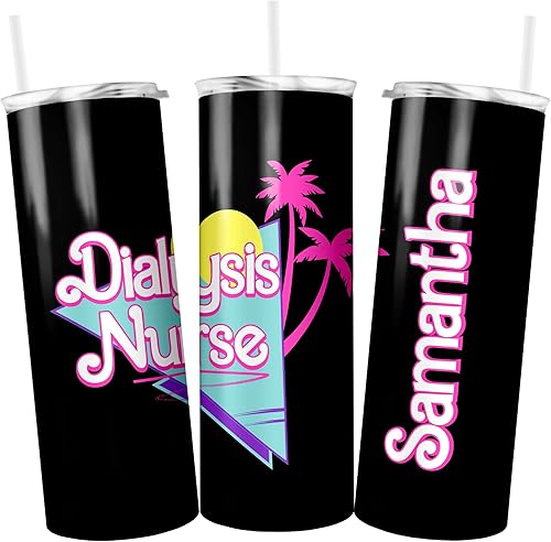 Miniatura 7 de Vaso de enfermera de diálisis personalizado  Vaso delgado de 20 onzas para enfermera de diálisis  Nombre personalizado  Taza de enfermera de