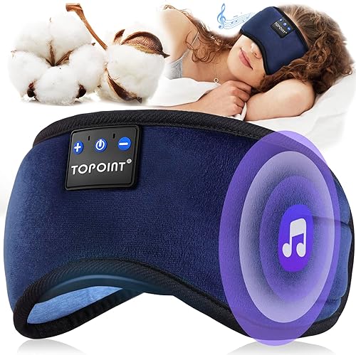 Miniatura 8 de TOPOINT Auriculares para dormir, audífonos Bluetooth para dormir, máscara de sueño con auriculares Bluetooth, ayuda para dormir, luz opaca para