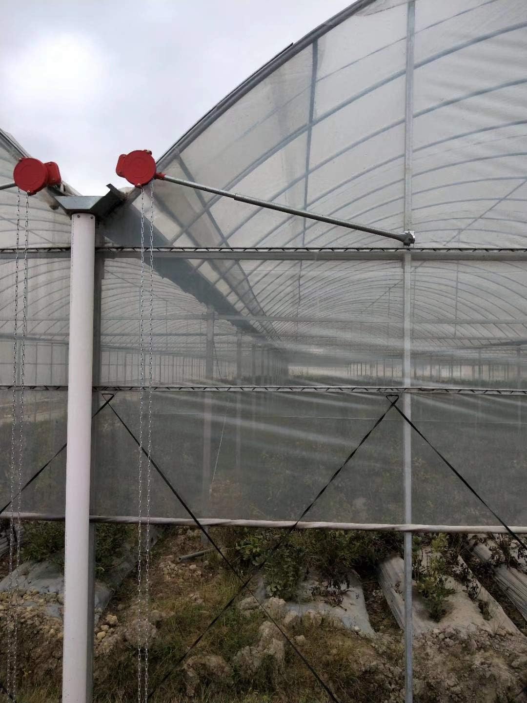 Light dep Greenhouse Blackout tarp Roller, Greenhouse Manual roll up Crank for roof Ventilation