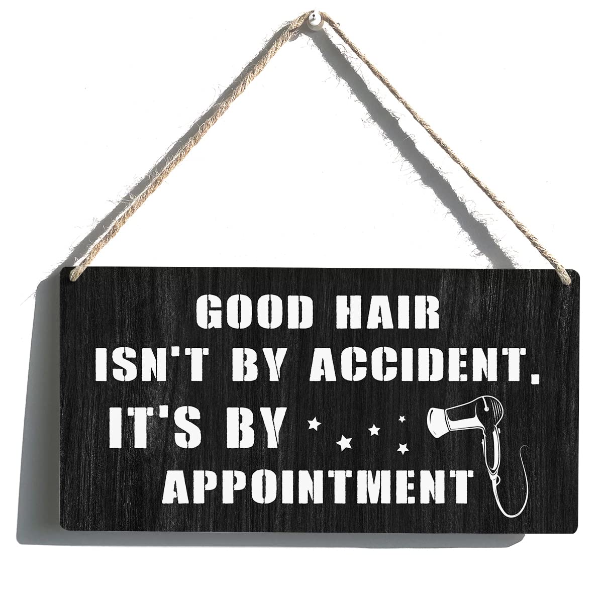Qious Hair Stylist Sign Gift Farmhouse Good Hair isn't By Accident Wooden Hanging Sign Plaque Rustic Wall Art Decor for Home Beauty Shop Decoration 12
