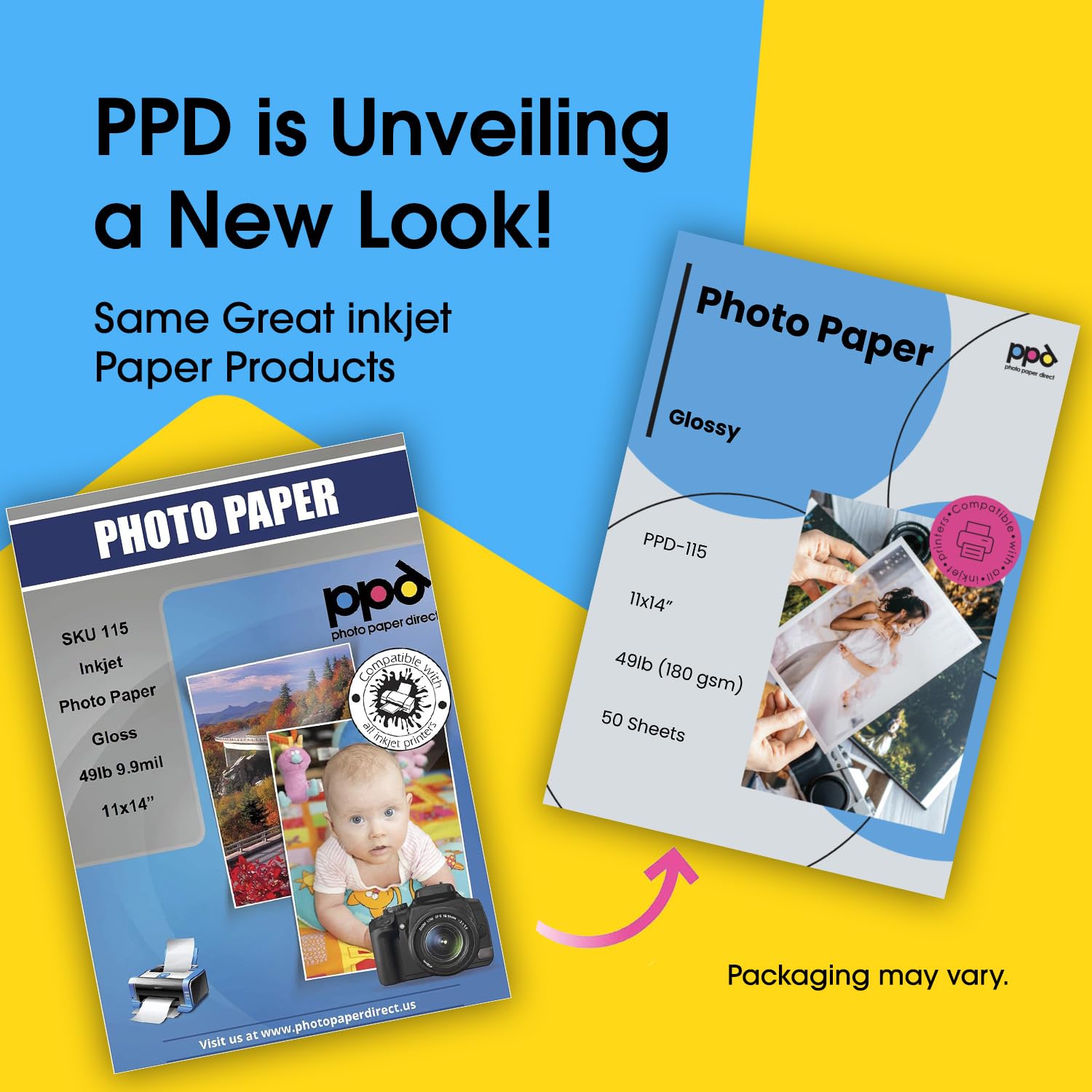 De inyección de tinta papel fotográfico brillante 49lb. 9,9 mil 11 x 14 "-50 hojas