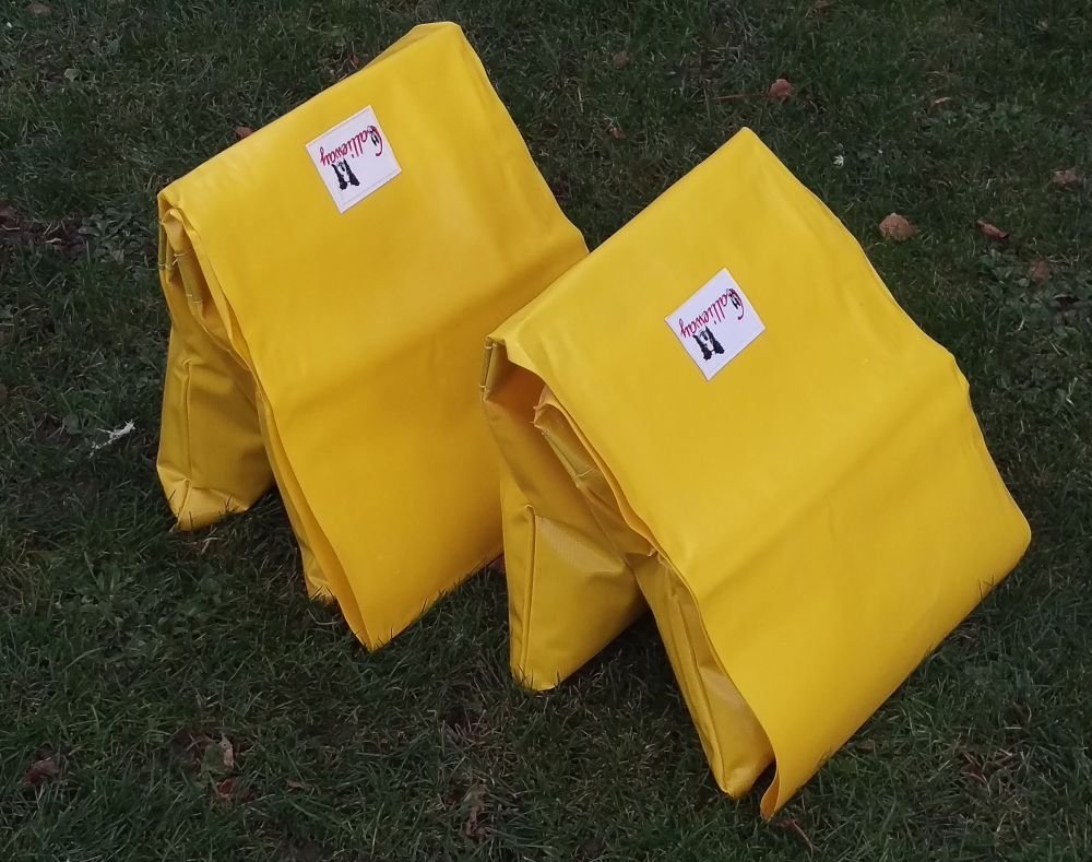 Callieway Confezione Doppia - Due Sacchi di Sabbia „Basic Adatto per Tunnel agilità Ø 60 Centimetri (Giallo)